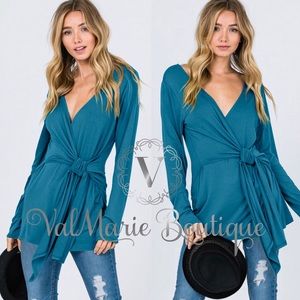 LAST 2! TEALquila Sunrise wrap blouse top